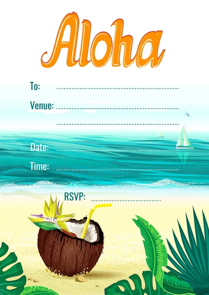 Aloha Hawaii Diseño Vectorial Creativo Para Póster Volante Presentación Plantilla — Archivo Imágenes Vectoriales