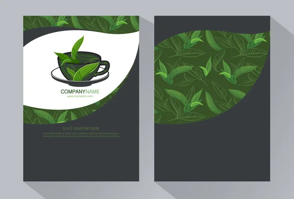 Modelo Embalagem Chá Vetorial Rótulo Banner Cartaz Personalidade Marca Fundo — Vetor de Stock