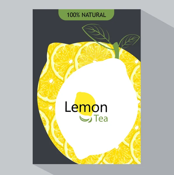 Berkemas Desain Lemon Vektor Menggambarkan Spanduk Lemon Desain Untuk Jus - Stok Vektor