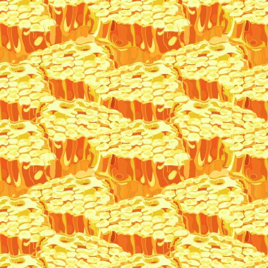 Tatlım vektör seamless modeli. Bal tarak arka plan. Menü, tebrik kartları, ambalaj kağıdı, çay paketleme, afiş vb için öğeleri