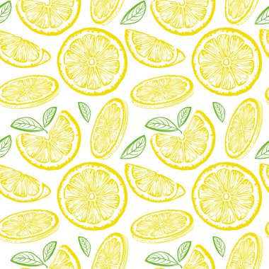 elle çizilmiş limon desen, narenciye arka plan