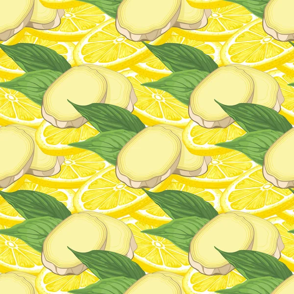 Лимоны Ручной Работы Мята Имбирь — стоковый вектор