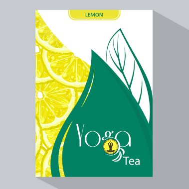 Yoga çay marka ve ambalaj ile limon, iş broşürü