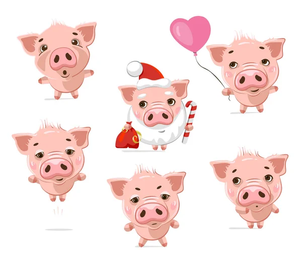 Padrão Sem Costura Bonito Com Porcos Símbolo Ano Novo 2019 —  Vetores de Stock