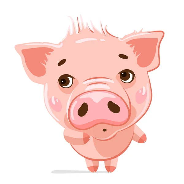 Porquinho Giro Personagem Desenhos Animados Ilustração Personagens Engraçados Bonitos Emoji —  Vetores de Stock