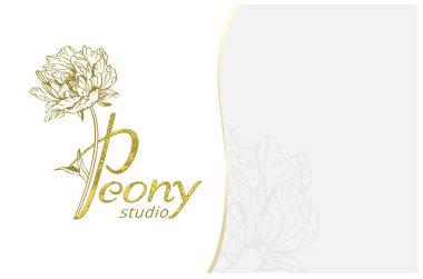 Flyer şablonu Şakayık Çiçeği logolu, illüstrasyon