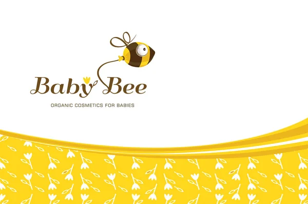 Baby Bee. Bee vector logo. Organic cosmetics for babies. logo flyer design