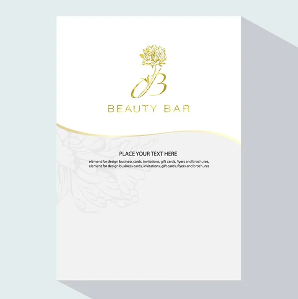 Beauty Bar Szablon Flyer Logo Ilustracji Wektorowych — Wektor stockowy