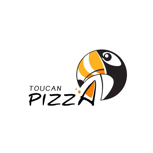 colorful pizza logo with Toucan bird