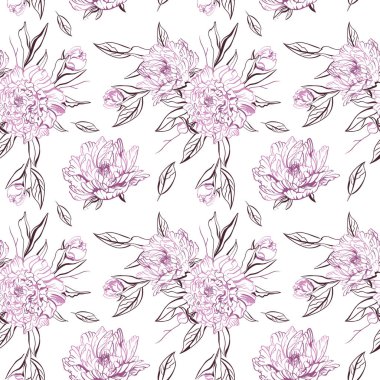 Şakayık çiçekleri açık renkli desen