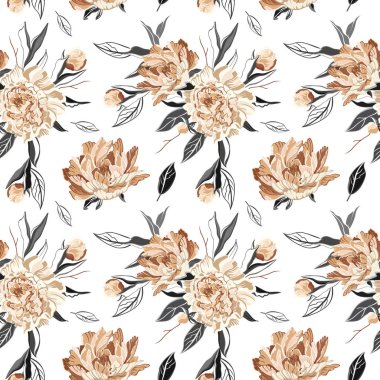 açık renkli, vektör çizim şakayık çiçekleri desen