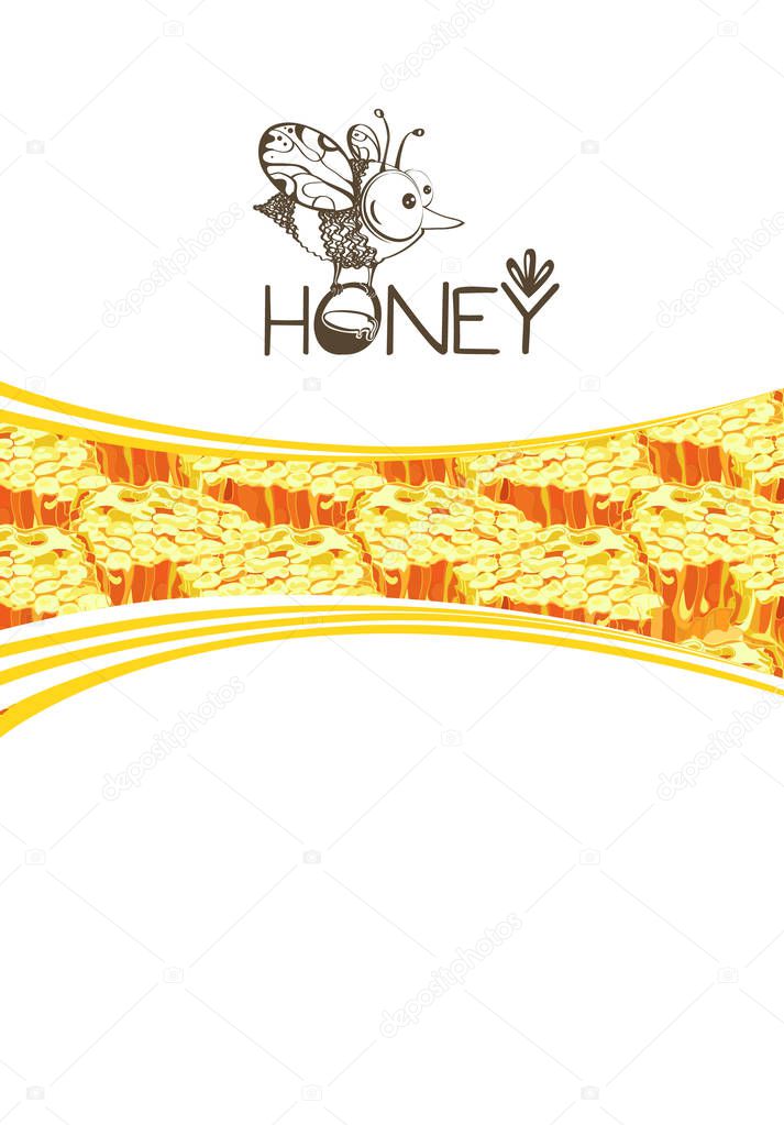 Bee logo. Honey natural product. logo flyer design. Element for design business cards, invitations, gift cards, flyers and brochures