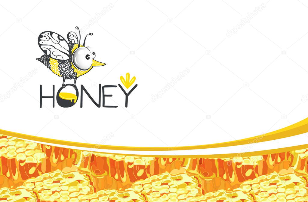 Bee logo. Honey natural product. logo business card design. Element for design business cards, invitations, gift cards, flyers and brochures