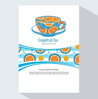 yaratıcı iş broşür şablonu greyfurt, vektör çizim ile