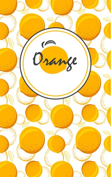 Csomagolás Sablon Design Narancs Ábra Narancs Függőleges Bannerek — Stock Fotó