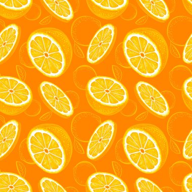 Turuncu seamless modeli. Portakal kroki. Narenciye meyve arka plan. Öğeleri menü, tebrik kartları, kağıt, ambalaj, afiş vb kozmetik ambalaj