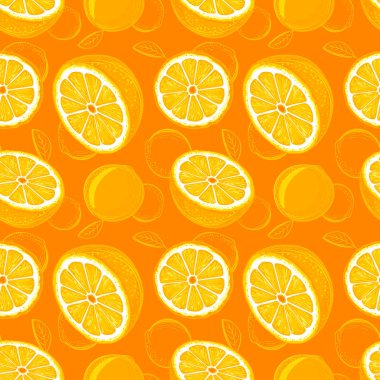 Turuncu seamless modeli. Portakal kroki. Narenciye meyve arka plan. Öğeleri menü, tebrik kartları, kağıt, ambalaj, afiş vb kozmetik ambalaj