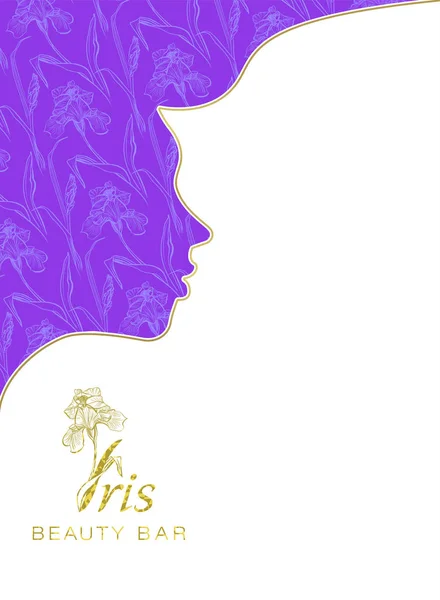 Iris Beauty Bar Banner Salon Kosmetyczny Salon Urody Ośrodek Spa — Zdjęcie stockowe