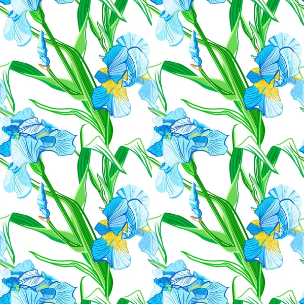 Floral seamless pattern. Flower iris background. Floral seamless texture with flowers.