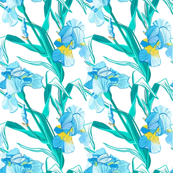 Квітковий Безшовний Візерунок Квітковий Фон Райдужки Квіткова Безшовна Текстура Квітами — стоковий вектор