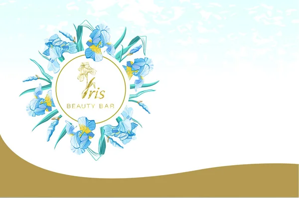 Szablon Dla Marki Iris Beauty Bar Piękno Logo Irys Kwiat — Zdjęcie stockowe