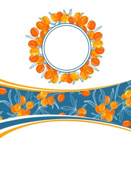 Deniz topalak şube dikey afiş, Tasarım Kozmetik, doğal tıp, bitkisel çay, gıda menüsü için çizgi sanat dekoratif Kuşburnu.