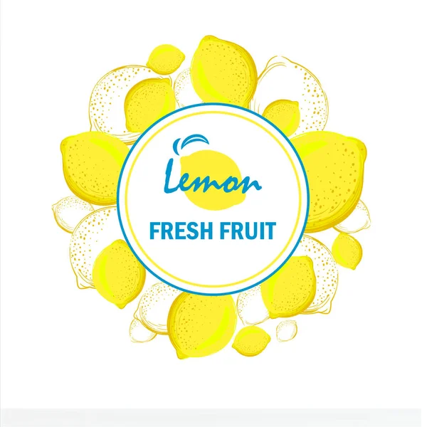 Template for brand Lemon fresh fruit company, factory of fresh juices, shop, bar. Design element for business card, banner, template, brochure template.