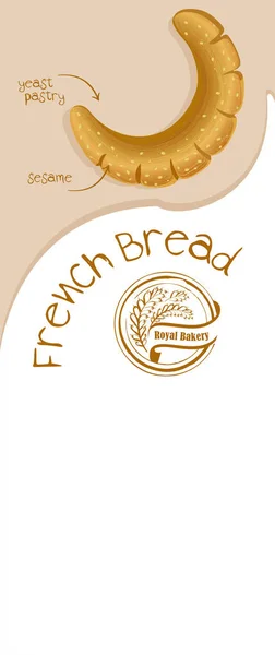 Bakery vertical banners. Design for grocery, bakery, dessert menu, pastry shop, recipe book, cooking manual . With place for text. French bread.