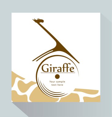 Zürafa logo tasarımı. İşletmeniz veya ekibiniz için bu Müzik Zürafa logosu. Safari, hayvanat bahçesi logoları, afrika logoları veya zürafa logoları için yaratıcı hayvan logosu. Vektör şablonu