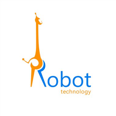Robot teknolojisi logosu. Robotik Konsept için R Harfi.