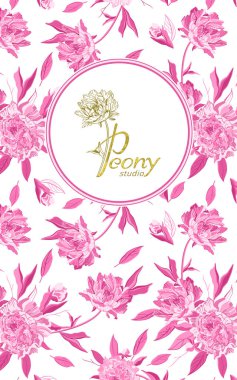 Şakayık Studio ambalaj mock up set. Etiket Şakayık ile Trendy lüks ürün marka şablonu. Doğal kozmetik, parfüm, kadın ürünleri için romantik tasarım.