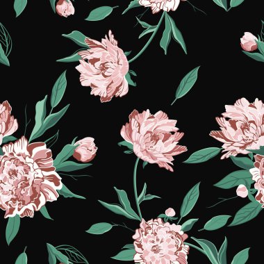 Vektörde Kusursuz Çiçek Deseni