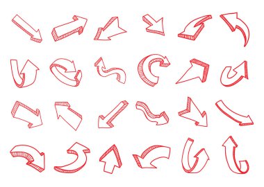 beyaz zemin üzerinde farklı okları kümesi 