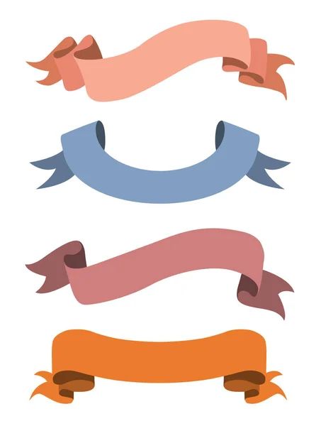 Beyaz arka plan üzerinde renkli şerit kümesi 