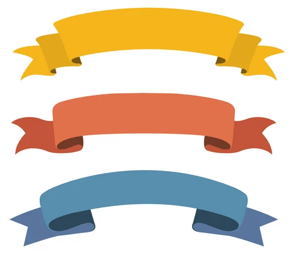 Beyaz arka plan üzerinde renkli şerit kümesi 