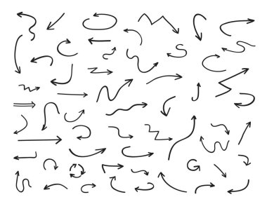 beyaz zemin üzerinde farklı okları kümesi 