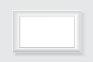 Vektör resim çerçevesini gri izole. Beyaz kare görüntü için