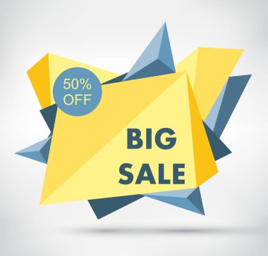 Beyaz izole sarı büyük satış vektör afiş