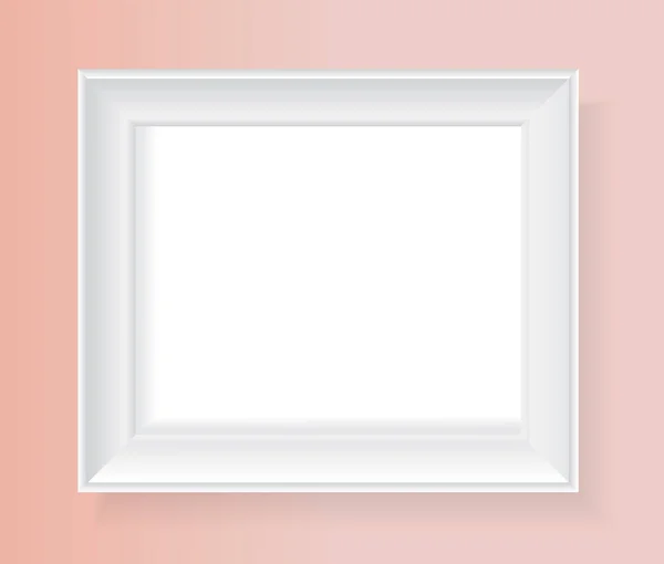 Vector Picture Frame Isolated Pink White Frame Image — Stock Vector