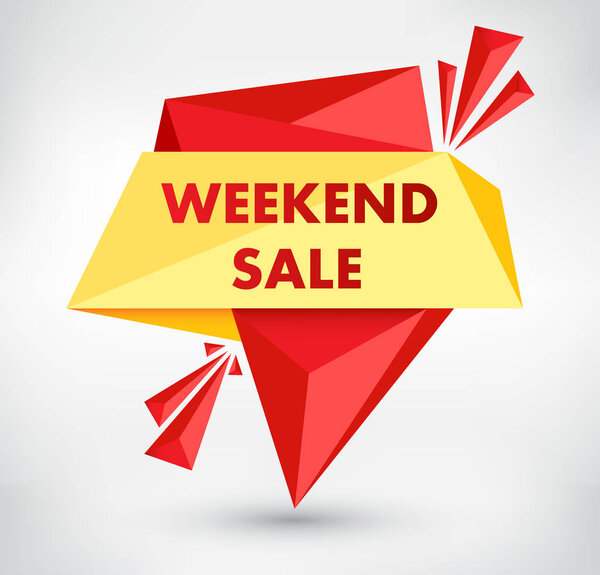 Красный и желтый векторный баннер на выходных
