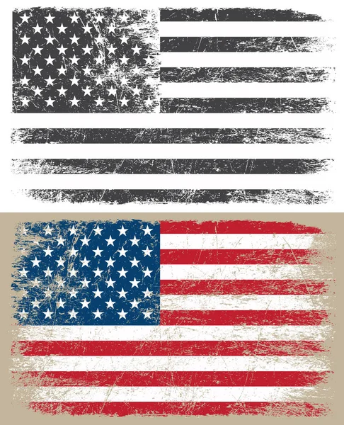 Grunge Drapeaux Des États Unis Illustration Vectorielle — Image vectorielle