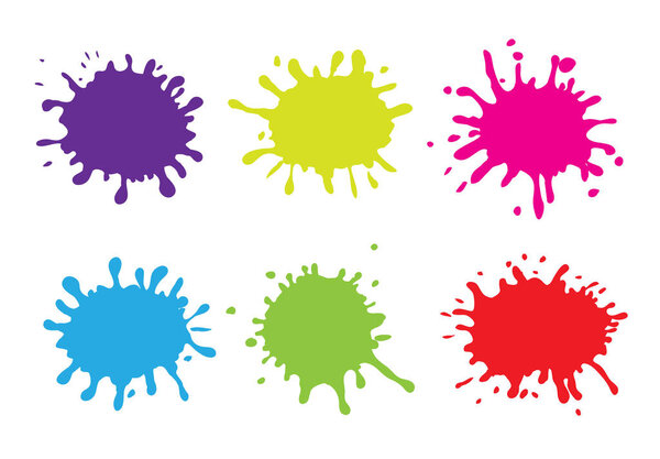 colorful ink spots on white background 