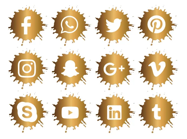 ソーシャル メディアのロゴタイプが白い背景で隔離のセット — ストックベクタ