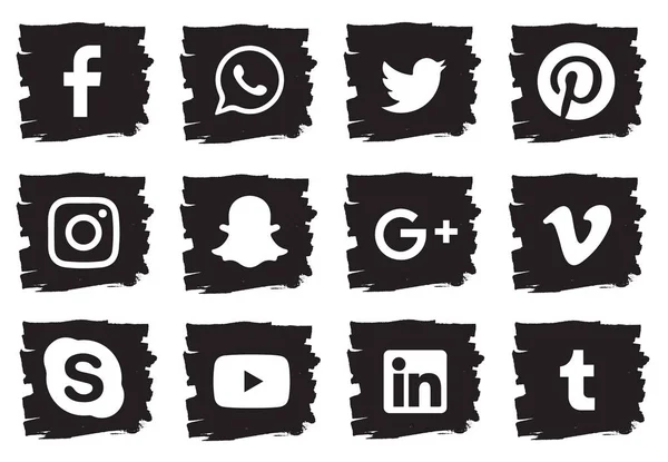 Logos Sozialen Medien Isoliert Auf Weißem Hintergrund — Stockvektor