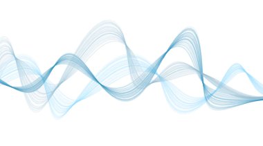 Soyut Mavi arka plan üzerinde beyaz izole dalgalar