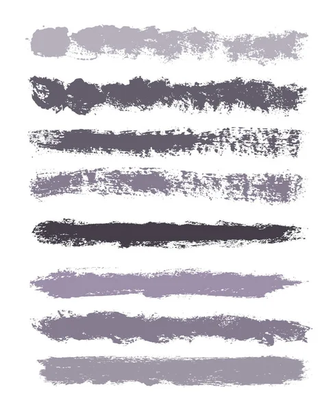 Kümesi üzerinde beyaz izole gri ve menekşe grunge fırçalar