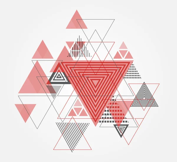 Kırmızı soyut üçgen arka plan üzerinde beyaz izole