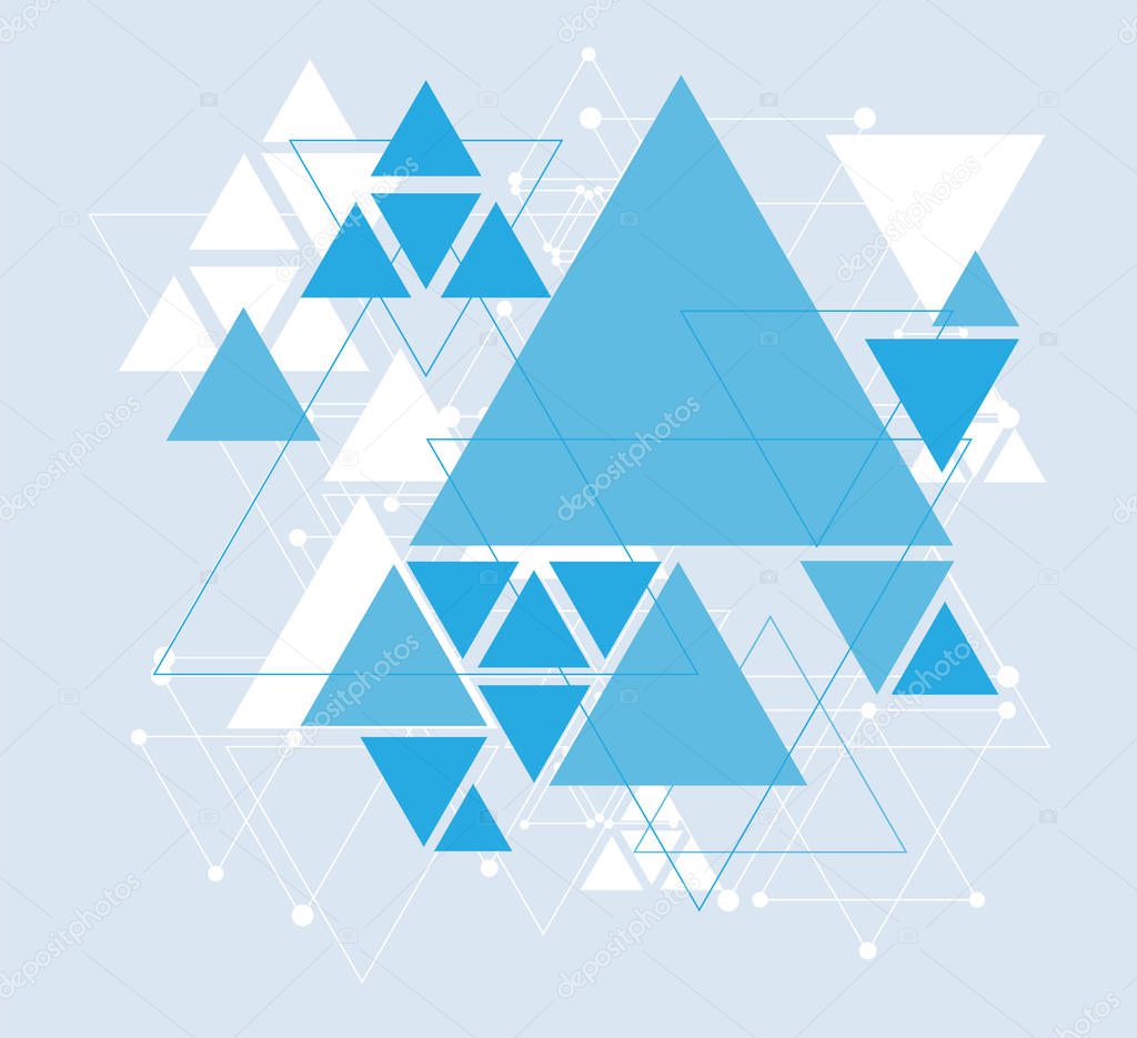 blue and white abstract triangles background