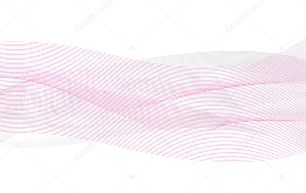 Abstract pink waves background isolated on white