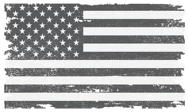 Illustration Vectorielle Drapeau Etats Unis Noir Blanc — Image vectorielle